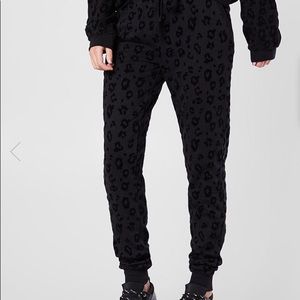 Z supply black cheetah sweatpants